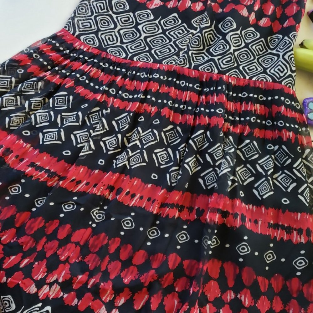 Boston Proper Aztec silk skirt size 6
